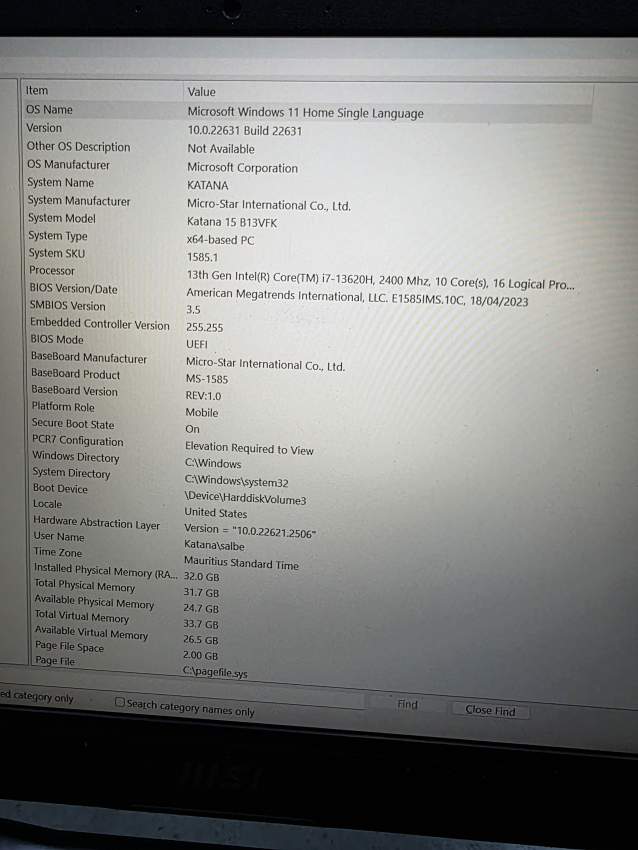 MSI Katana 15 b13v - 2 - Gaming Laptop  on Aster Vender