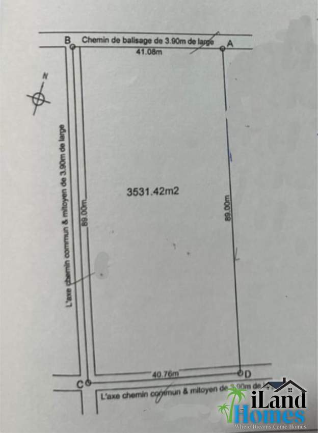 Residential Land for Sale – Chemin 20 Pieds