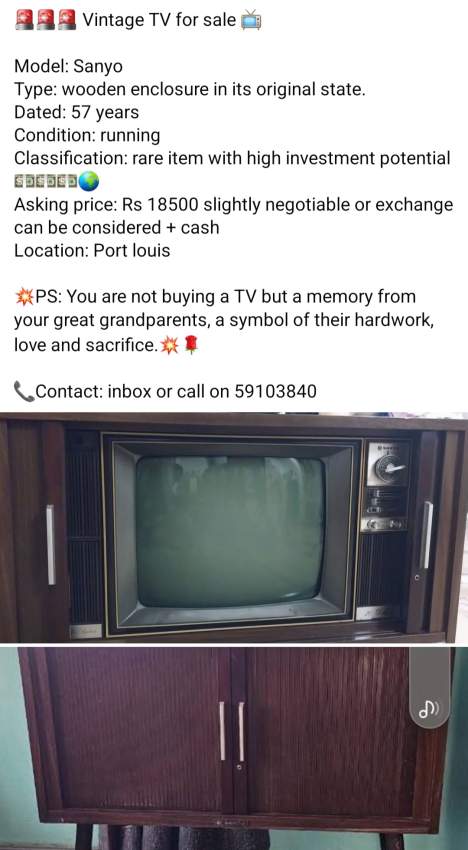 Vintage TV ( Unique Model) - 2  on Aster Vender