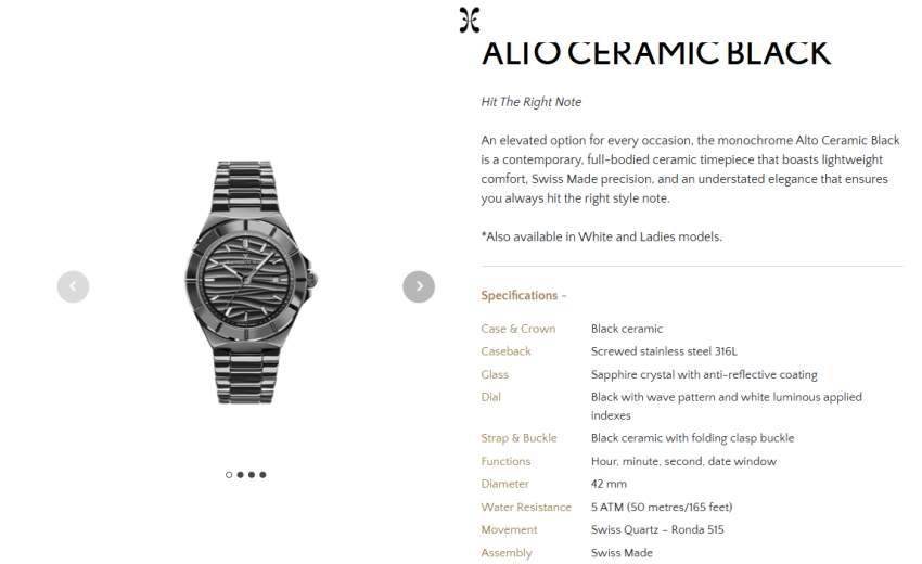 Bernhard H.Mayer - Alto Black Ceramic - 1 - Watches  on Aster Vender