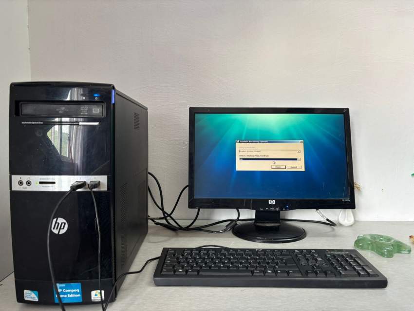 complete HP DESKTOP SET - CPU + MONITOR + KEYBOARD + PRINTER