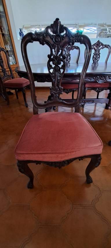 Set de Salle a Manger en Bois Massif Sculpte et Table Console - 2 - Table & chair sets  on Aster Vender