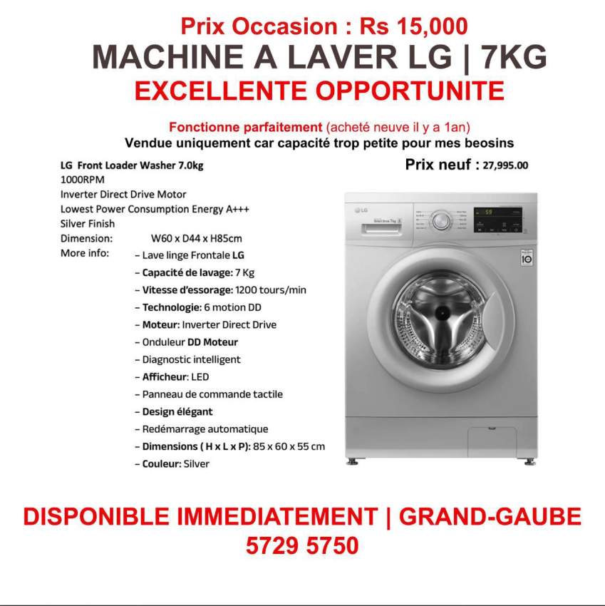 MACHINE A LAVER LG | 7KG - 0  on Aster Vender
