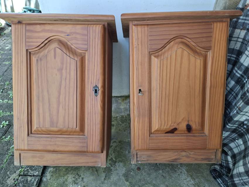 2 wooden bedside tables