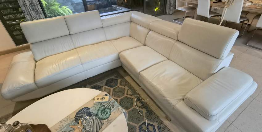 MLO-Canapé d'angle cuir blanc - 0 - Sofas couches  on Aster Vender