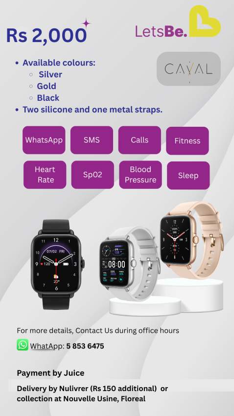 Caval Smart Watch - 1 - Smartwatch  on Aster Vender