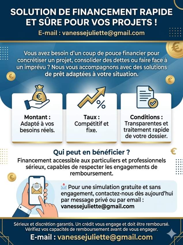 Solution de Financement Rapide et Sûre pour vos Projets !