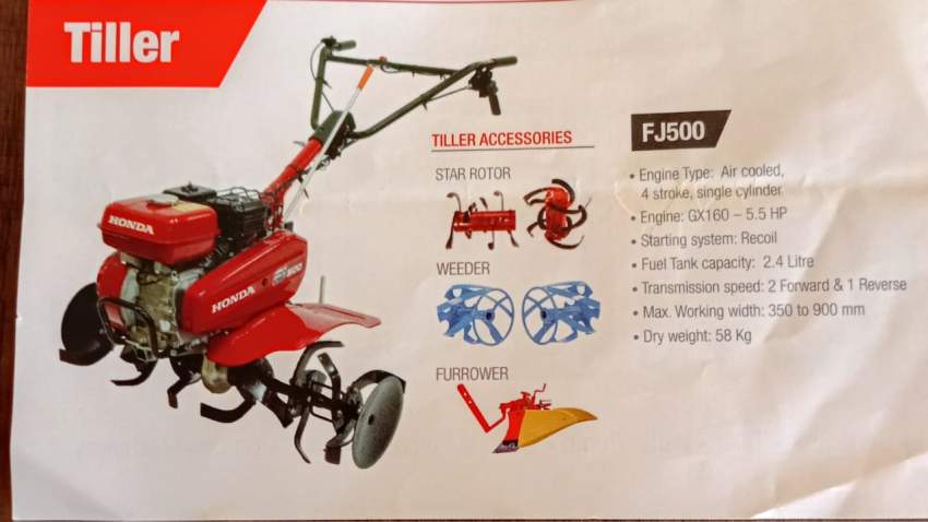 Agricultural Tiller - Make Honda FJ500 - 2 - All Hand Power Tools  on Aster Vender