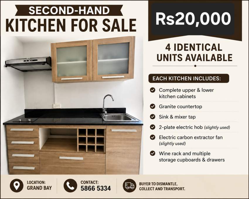 3 SECOND-HAND KITCHENS FOR SALE on Aster Vender