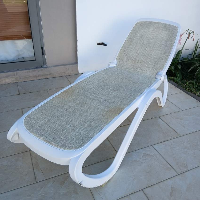 Transat Omega Sunlounger White Beige - 2 - Garden Furniture  on Aster Vender