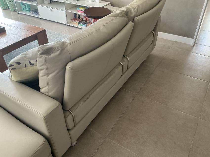 Leather 2 Seat Sofa with Chaise - 1 - Sofas couches  on Aster Vender