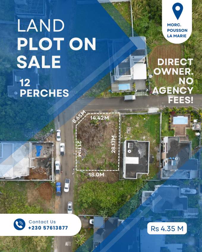 Corner Plot for sale at Morc Pousson, La Marie on Aster Vender