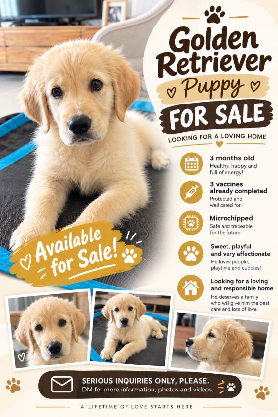 3 month pure Golden Retriever