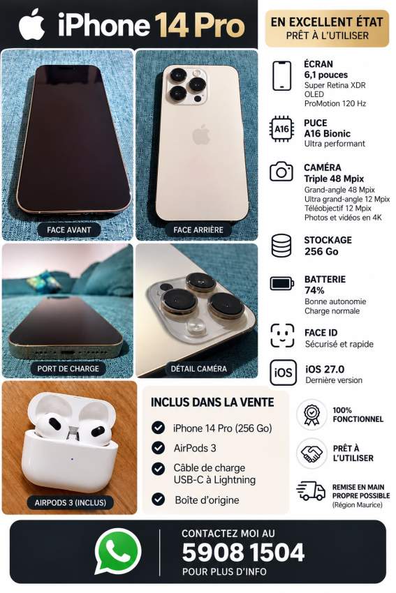 Iphone 14 Pro + Airpods 3 - 0  on Aster Vender