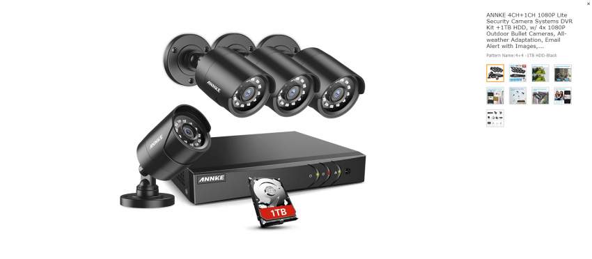ANNKE 4CH+1CH 1080P Lite Security Camera Systems DVR Kit +1TB HDD on Aster Vender