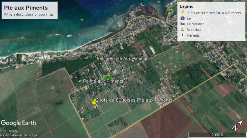 Residential land 160 toises at Pointe aux Piments on Aster Vender