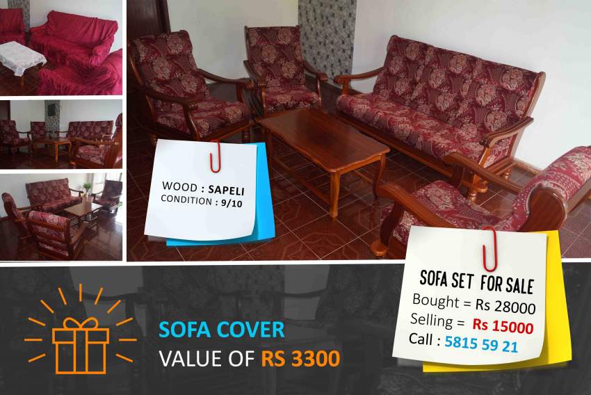 Sofa set 6 places - Sapeli wood on Aster Vender