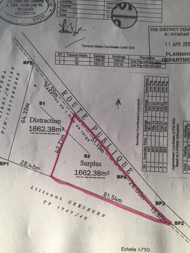 TERRAIN DE 41P DANS LE NORD (GRAND BAIE-CAP MALHEUREUX) - 3 - Land  on Aster Vender