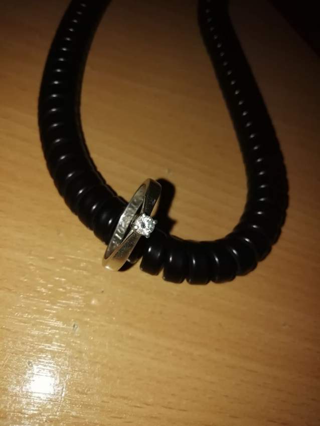 silver ring with diamond - 1 - Rings  on Aster Vender