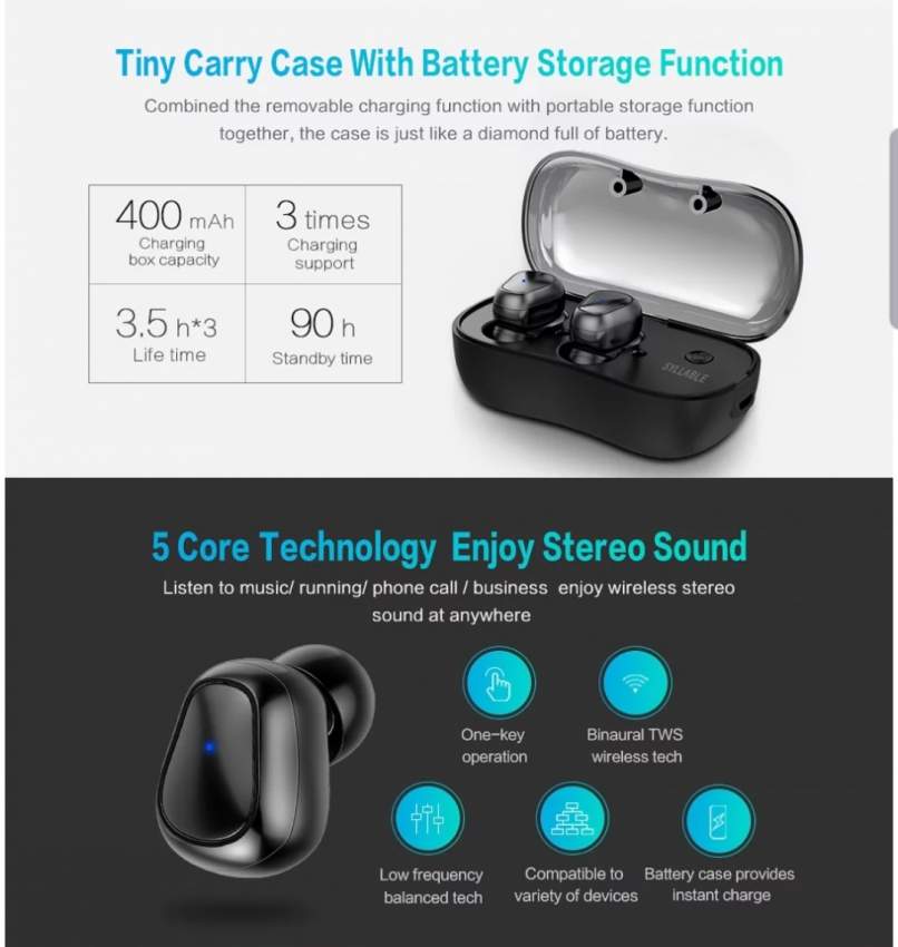 Wireless bluetooth earbuds - 2 - All Informatics Products  on Aster Vender