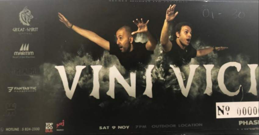 2 TICKETS VINI VICI - The Great Spirit Festival 9 NOV 2019 on Aster Vender