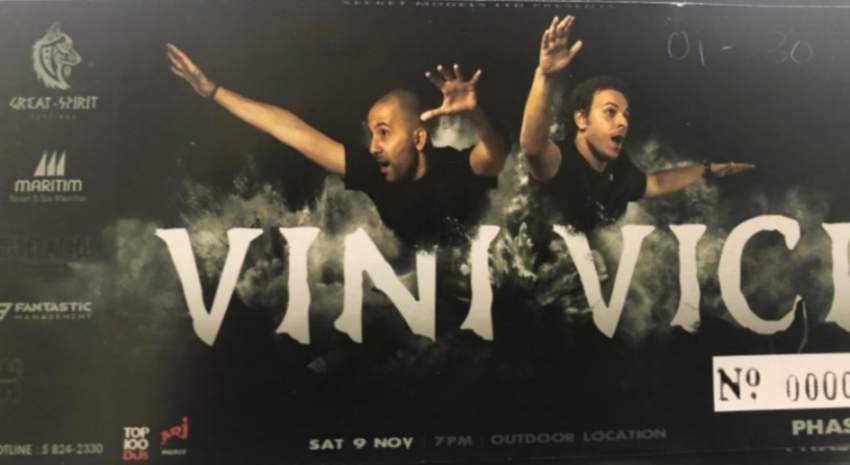 2 VVIP TICKETS VINI VICI - The Great Spirit Festival 9 NOV 2019 on Aster Vender