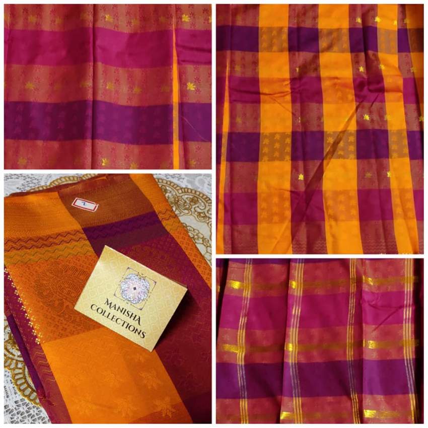 Art Silk Saree(Purple/Yellow/Pink) - 0 - Saree  on Aster Vender