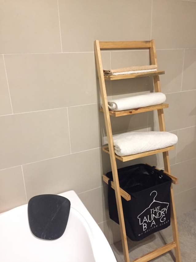 Wooden Towel Rack And Basket - 2 - Bathroom  on Aster Vender