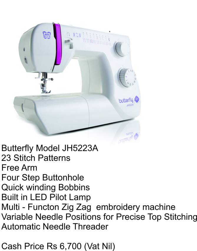 Sewing and Embroidery Machine - Butterfly JH5223A - 1 - Sewing Machines  on Aster Vender