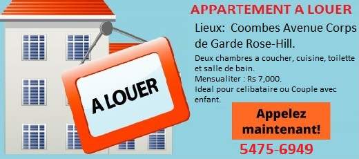 APPARTEMENT A LOUER ROSE-HILL - 0 - Apartments  on Aster Vender