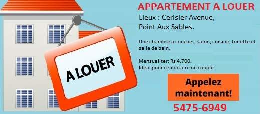 APPARTEMENT A LOUER POINT AUX SABLES - 0 - Apartments  on Aster Vender