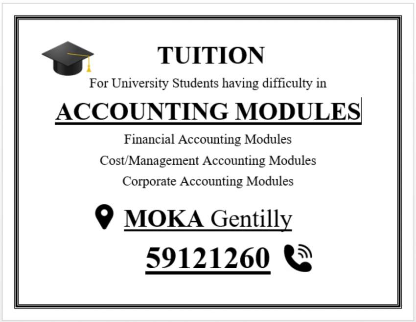 ACCOUNTING and MATHS TUITION - 2 - Accounts  on Aster Vender