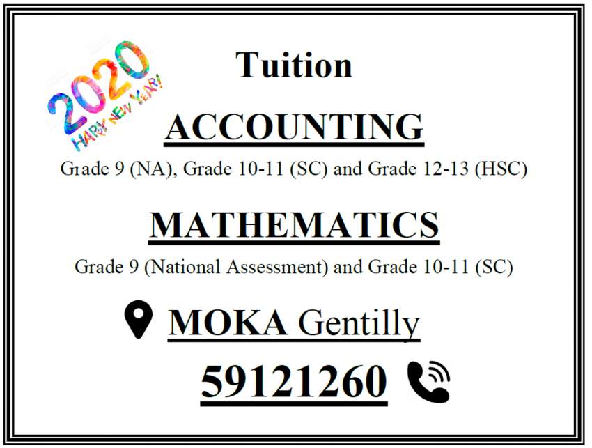 ACCOUNTING and MATHS TUITION - 1 - Accounts  on Aster Vender