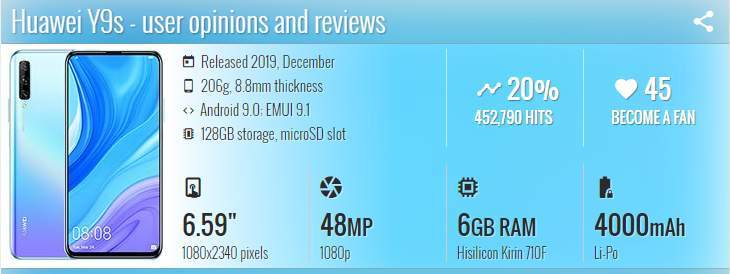 Huawei Y9s - 1 - Android Phones  on Aster Vender