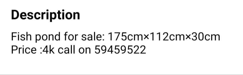Fish pond  - 1 - Pets supplies & accessories  on Aster Vender