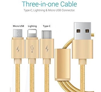 3 In 1 Cable Charger - Iphone, Android & Type C - 1 - All Informatics Products  on Aster Vender