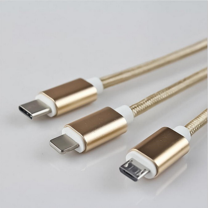 3 In 1 Cable Charger - Iphone, Android & Type C on Aster Vender