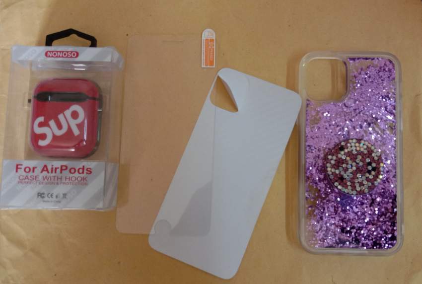 Mobile cover + Tempered glass with back protection  + Airpod Case  - 0 - Phone covers & cases  on Aster Vender