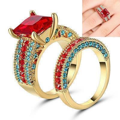 Female: Multi-Color Aquamarine Rings  - 0 - Rings  on Aster Vender