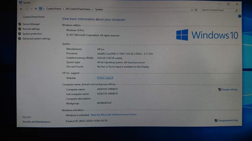 Dell OptiPlex 3050, i5-7500T, 8GB Ram desktop with 22in HP monitor - 3 - All Informatics Products  on Aster Vender